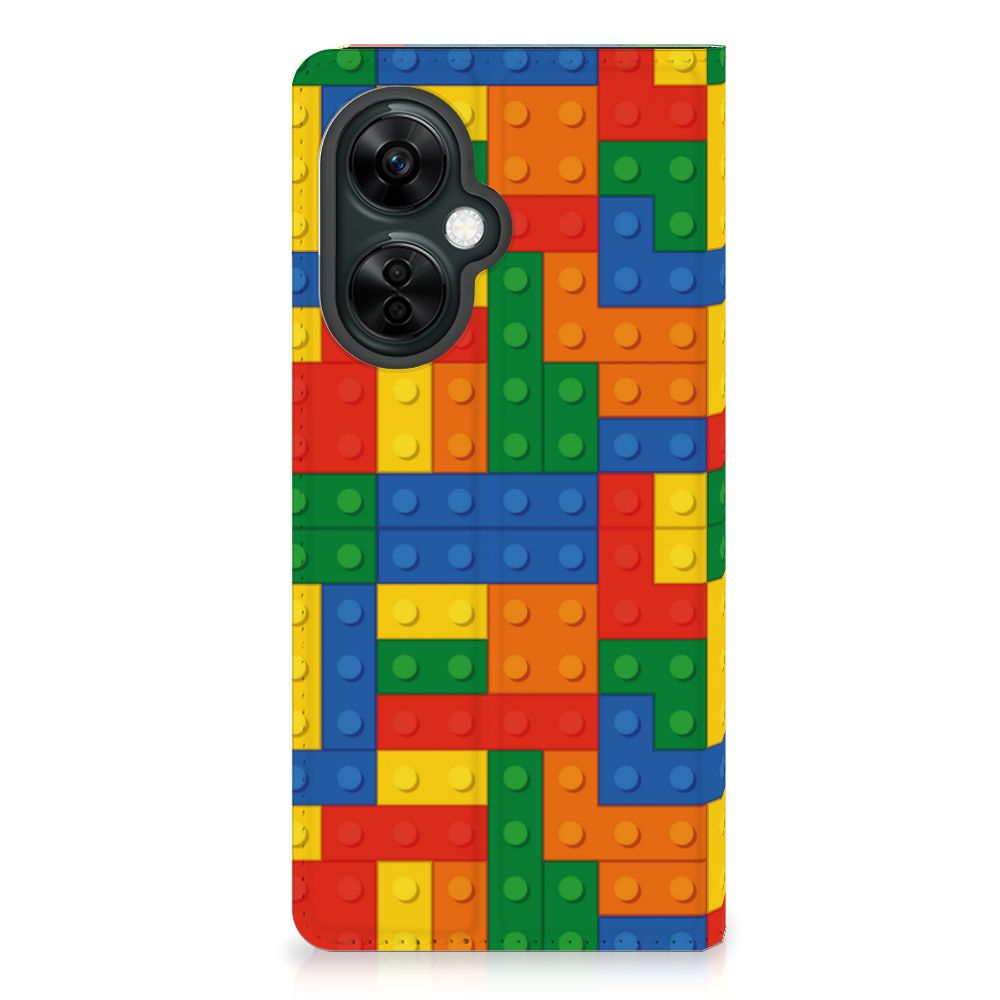 OnePlus Nord CE 3 Lite Hoesje met Magneet Blokken design blokken print aanzicht
