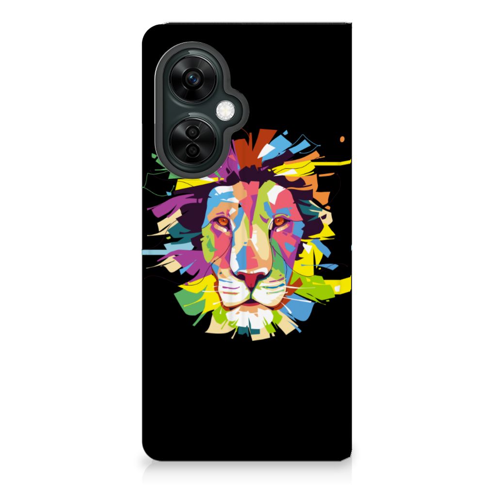 OnePlus Nord CE 3 Lite Magnet Case Lion Color kleurrijk lion ontwerp