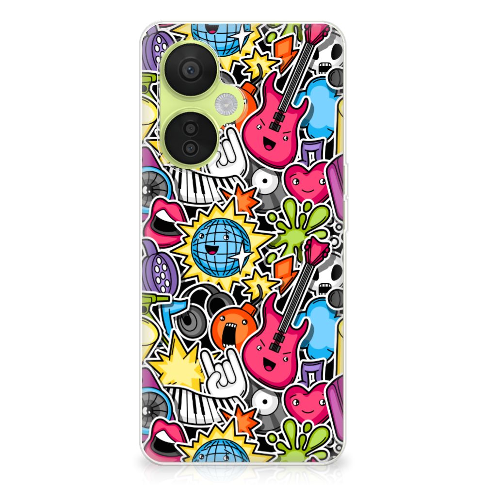 OnePlus Nord CE 3 Lite Silicone Back Cover Punk Rock design achterkant