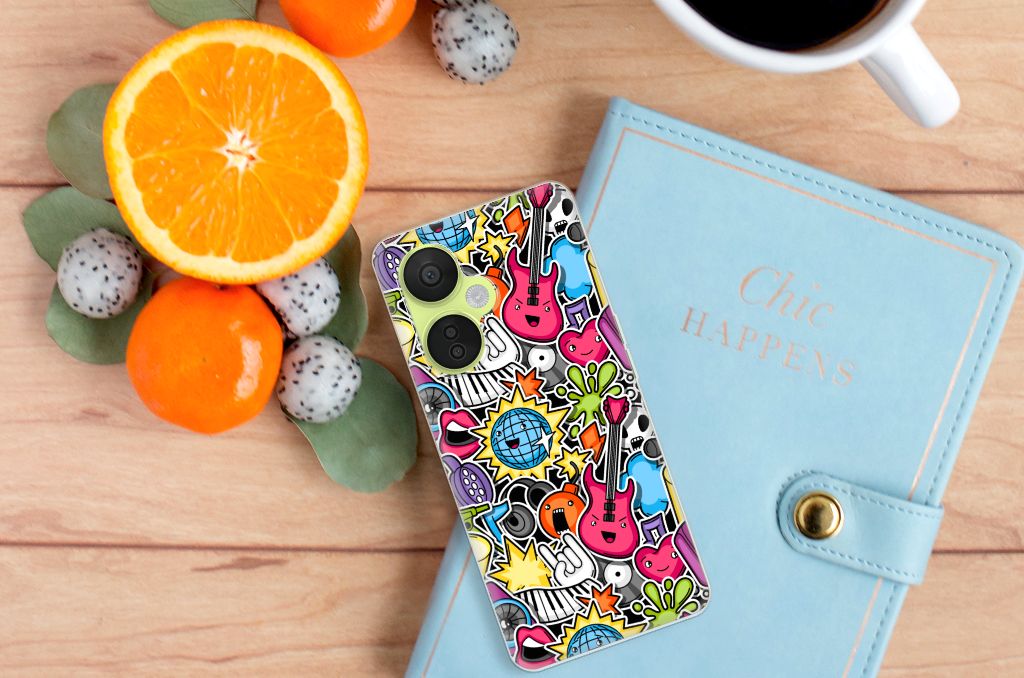 OnePlus Nord CE 3 Lite Silicone Back Cover Punk Rock ontwerp bovenaanzicht