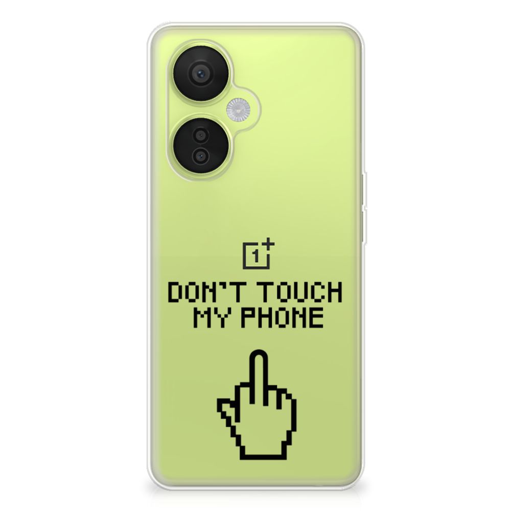 OnePlus Nord CE 3 Lite Silicone-hoesje Finger Don't Touch My Phone achterkant