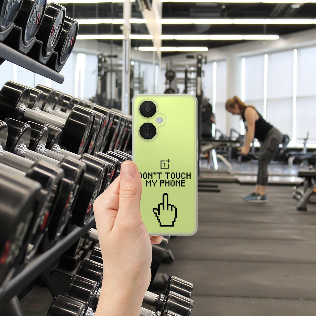 OnePlus Nord CE 3 Lite Silicone-hoesje Finger Don't Touch My Phone hand gym
