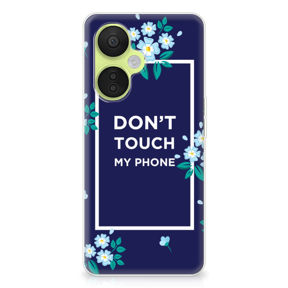 OnePlus Nord CE 3 Lite Silicone-hoesje Flowers Blue DTMP achterzijde ontwerp