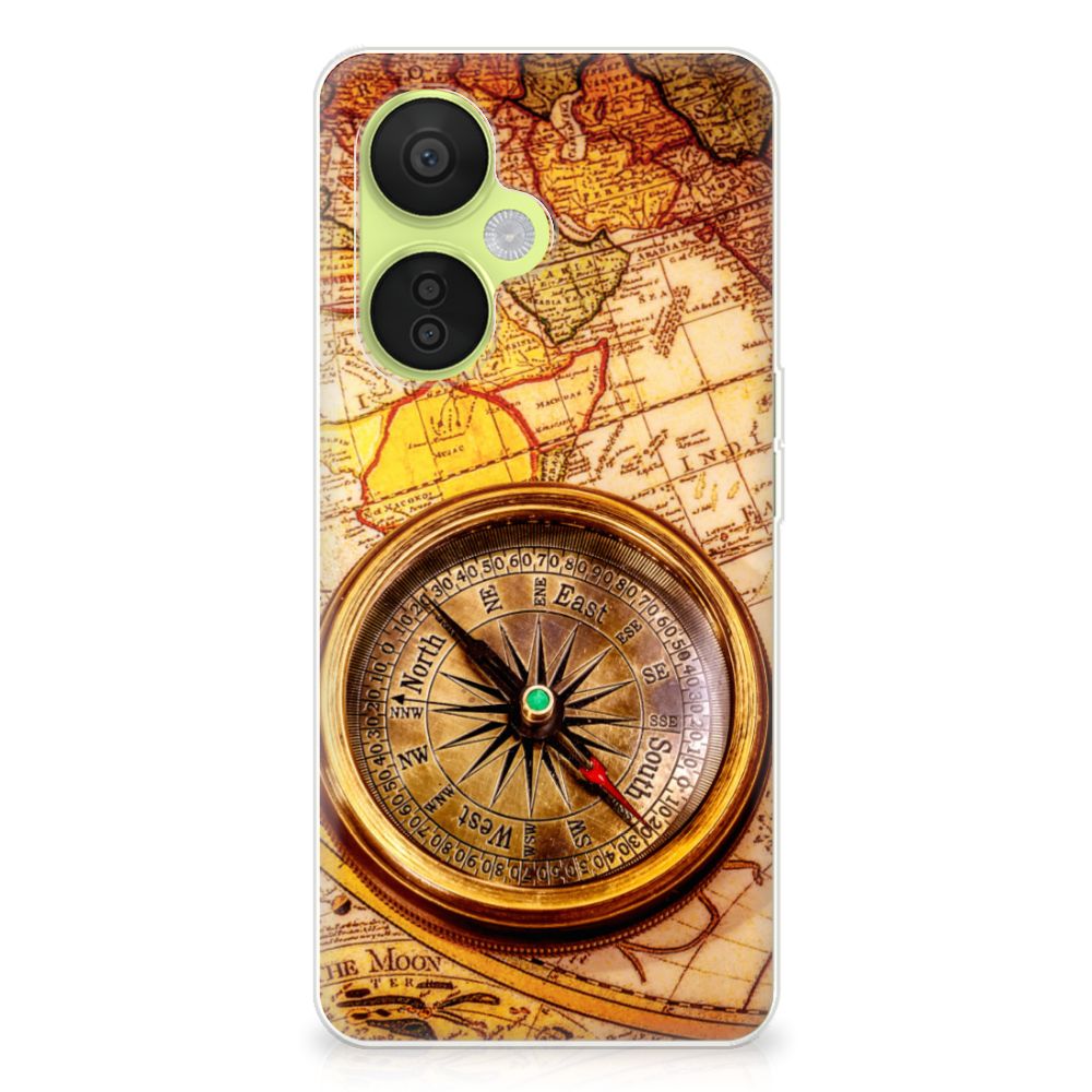 OnePlus Nord CE 3 Lite Siliconen Back Cover Kompas kompas design achterzijde