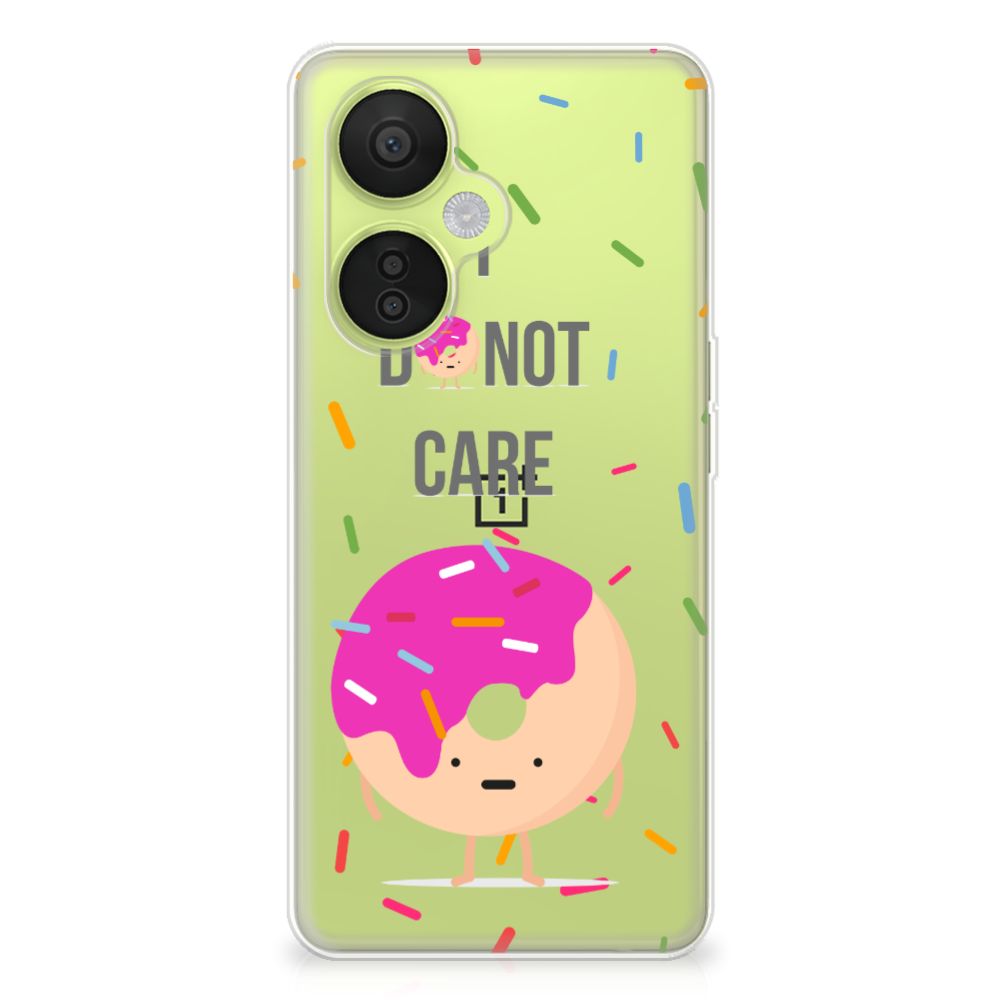 OnePlus Nord CE 3 Lite Siliconen Case Donut Roze ontwerp cartoon donuut voorkant