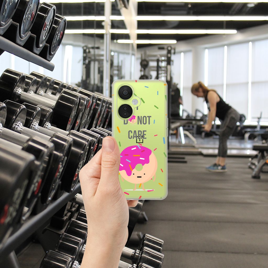 OnePlus Nord CE 3 Lite Siliconen Case Donut Roze smartphone case cartoon donut gym interior