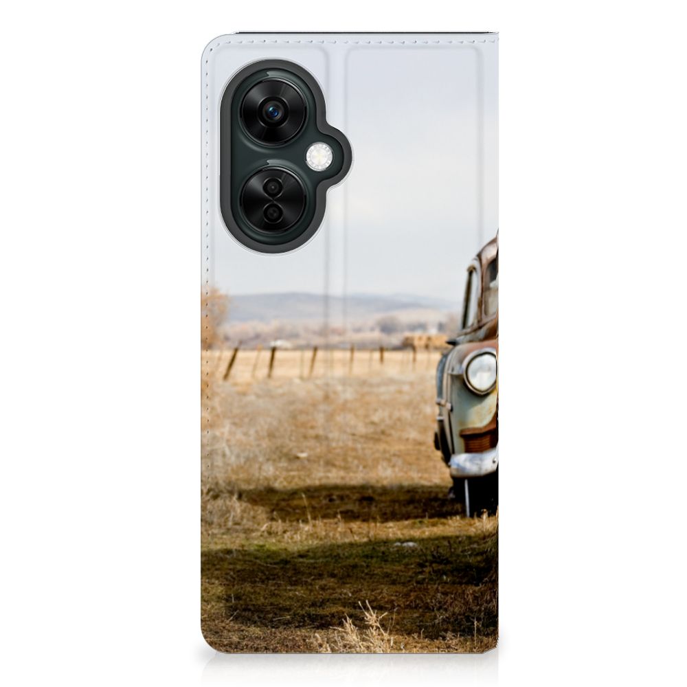 OnePlus Nord CE 3 Lite Stand Case Vintage Auto retro hoesje met vintage auto aanzicht