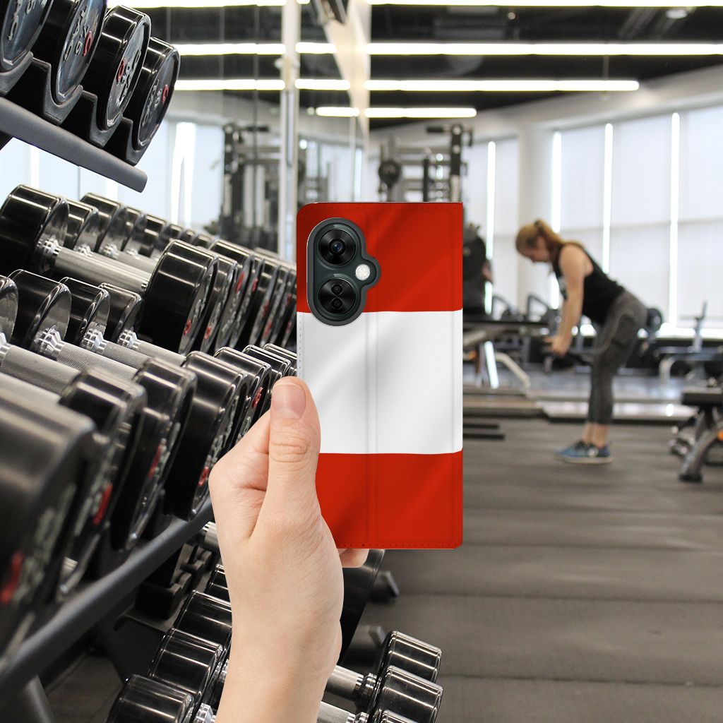 OnePlus Nord CE 3 Lite Standcase Oostenrijk hand met vlag sportschool gym