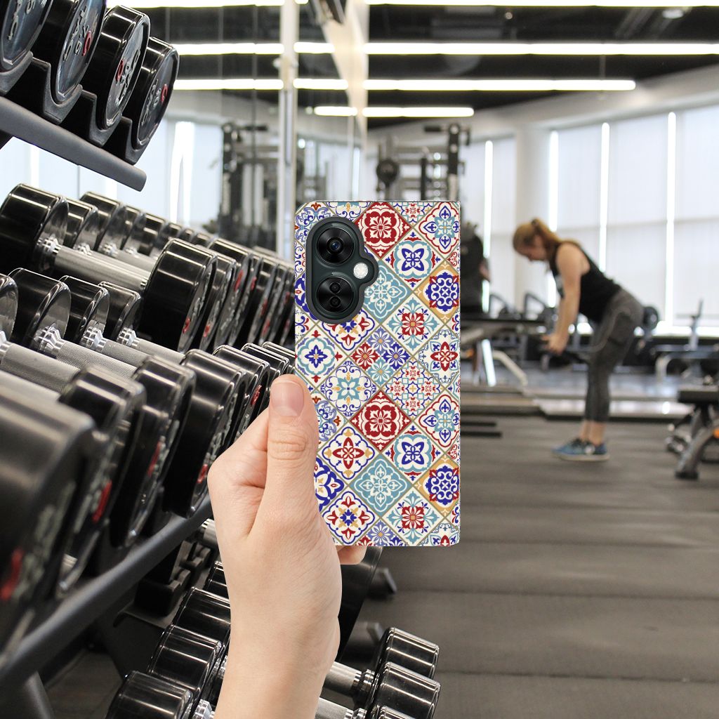 OnePlus Nord CE 3 Lite Standcase Tiles Color design hand gym
