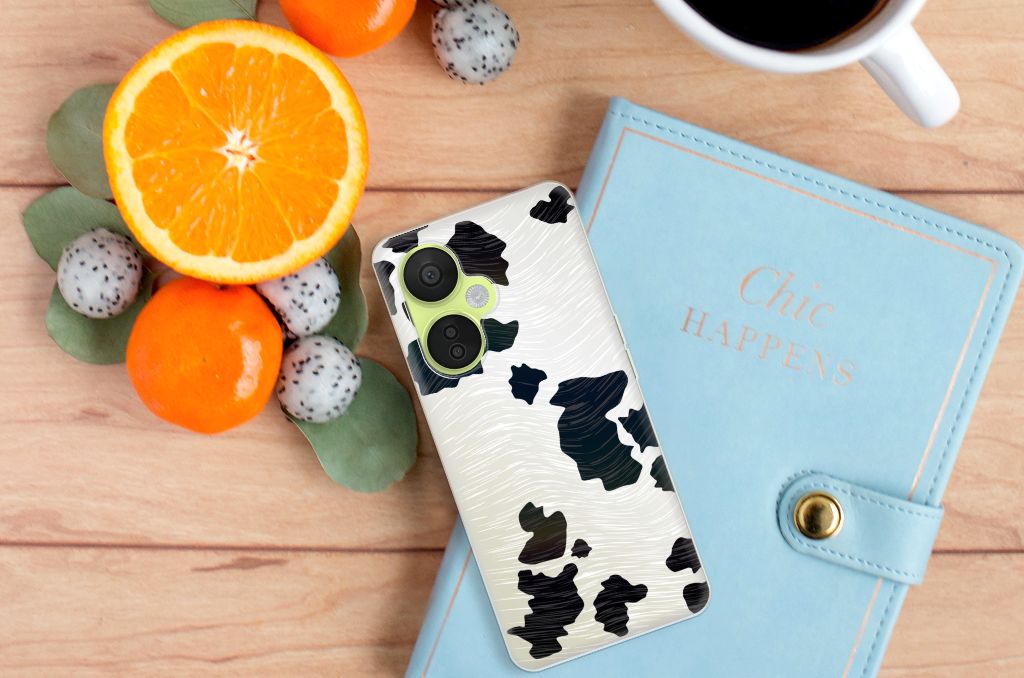 OnePlus Nord CE 3 Lite TPU Hoesje Koeienvlekken design koeienvlekken aanzicht