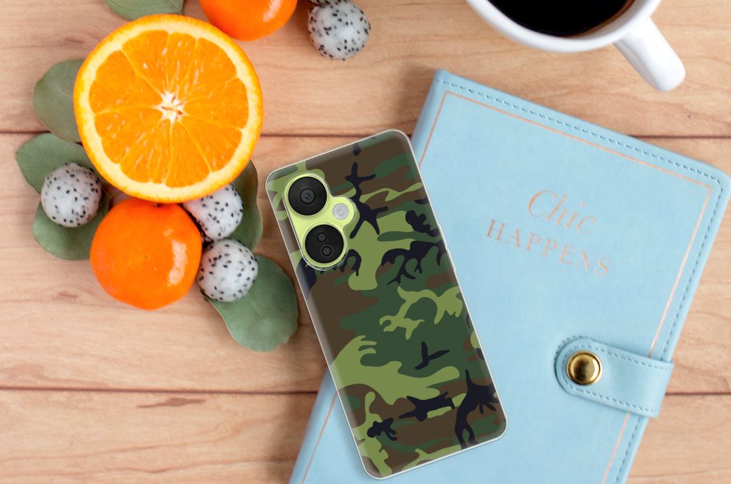 OnePlus Nord CE 3 Lite TPU bumper Army Dark camouflage design achterzijde