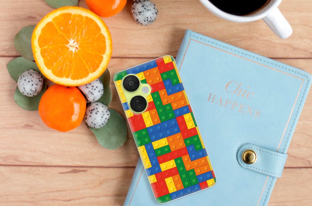 OnePlus Nord CE 3 Lite TPU bumper Blokken design hoesje aanzicht