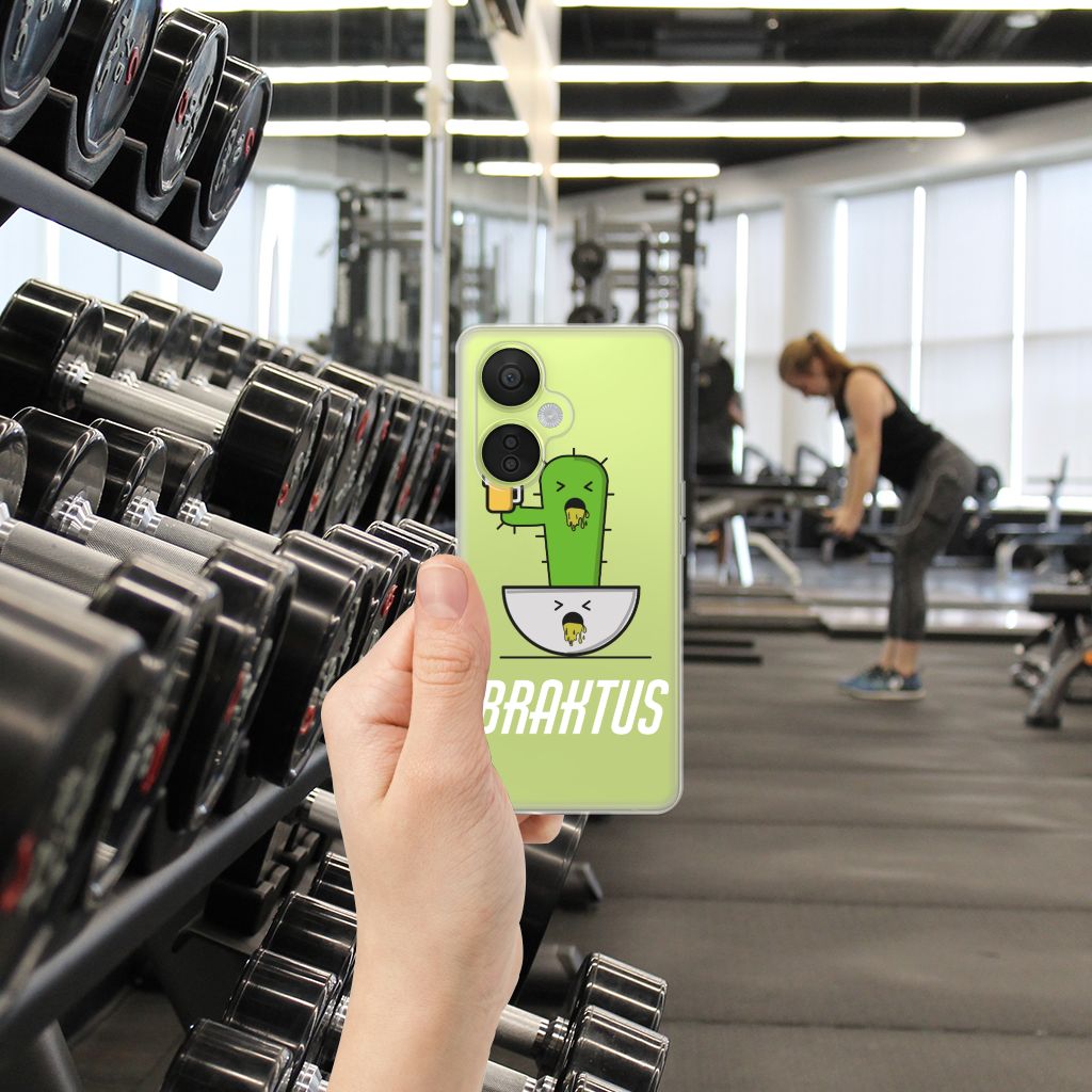 OnePlus Nord CE 3 Lite Telefoonhoesje met Naam Braktus design cactus gym aanzicht