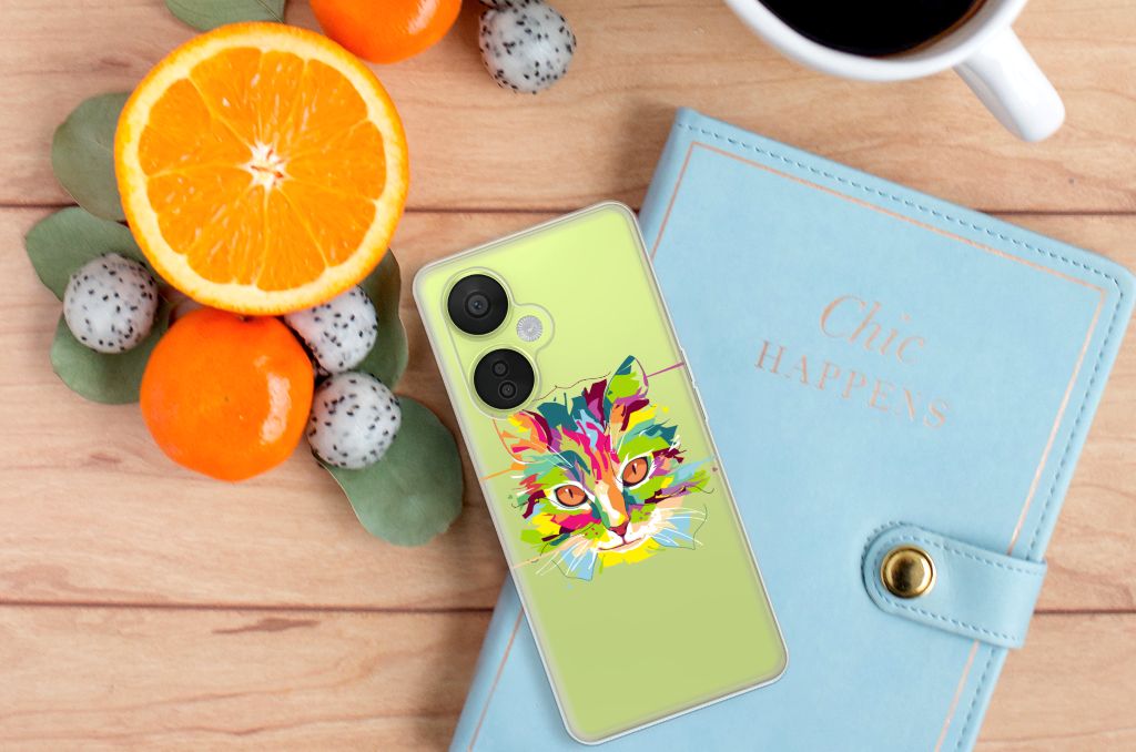 OnePlus Nord CE 3 Lite Telefoonhoesje met Naam Cat Color