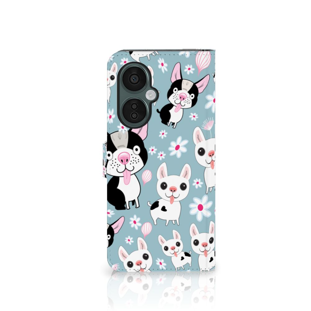 OnePlus Nord CE 3 Lite Telefoonhoesje met Pasjes Hondjes honden cartoon design voorkant