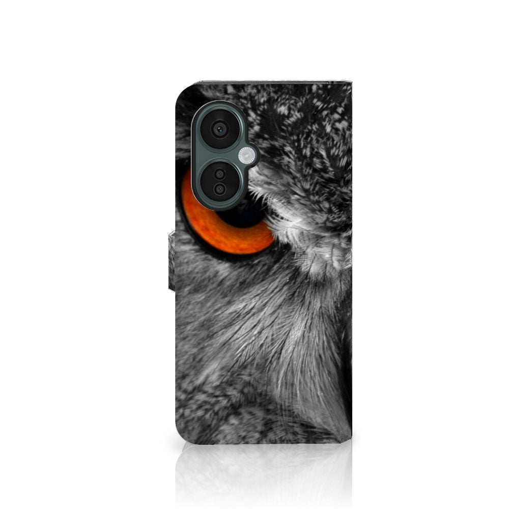 OnePlus Nord CE 3 Lite Telefoonhoesje met Pasjes Uil uil design close-up