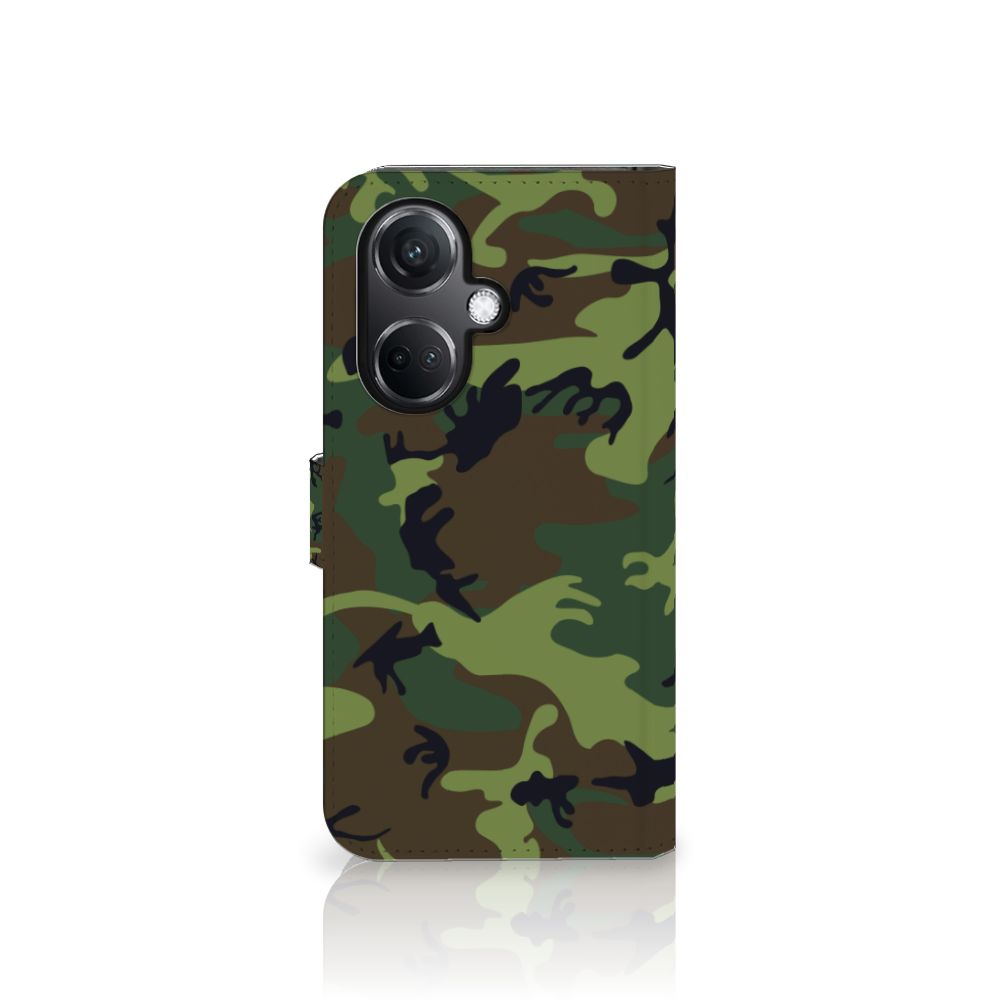 OnePlus Nord CE 3 Telefoon Hoesje Army Dark telefoonhoesje camouflage design voorkant