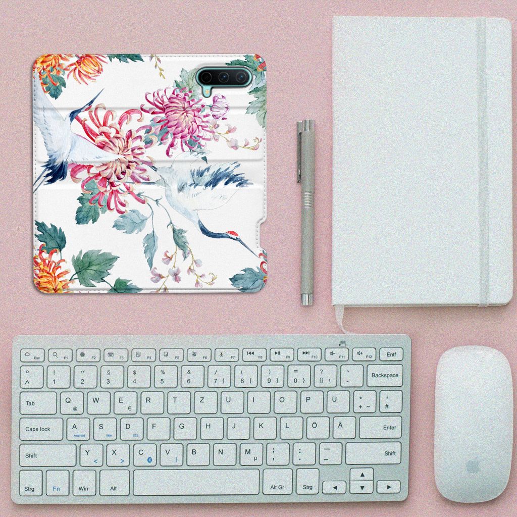 OnePlus Nord CE 5G Hoesje maken Bird Flowers - B2C Telecom
