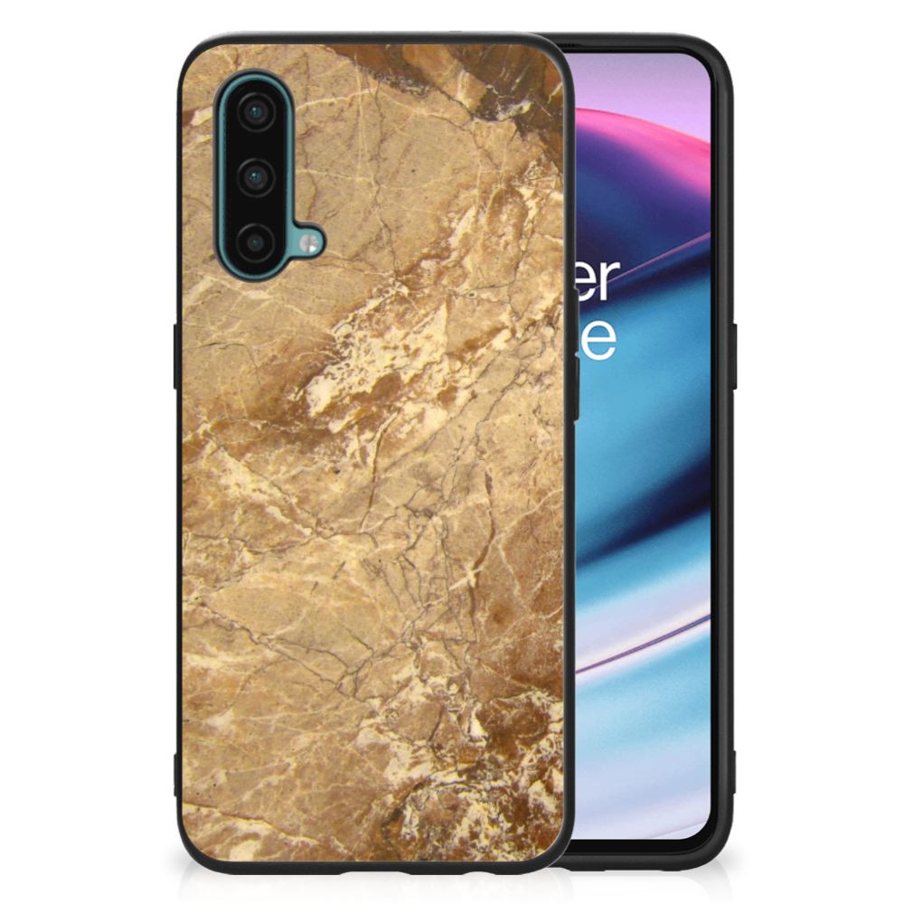 OnePlus Nord CE 5G Marmeren Print Telefoonhoesje Marmer Creme B2C Telecom