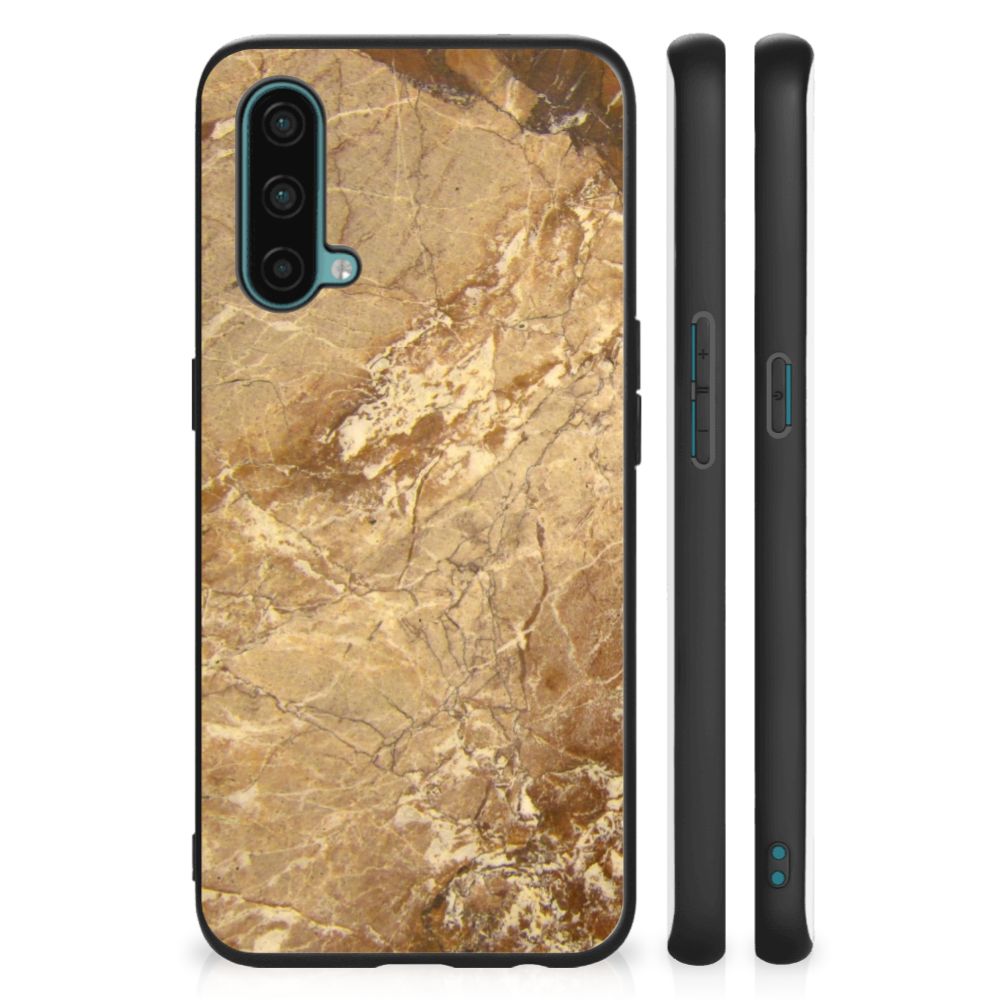 OnePlus Nord CE 5G Marmeren Print Telefoonhoesje Marmer Creme B2C Telecom