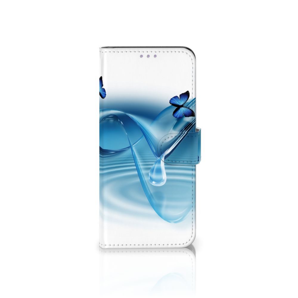 OnePlus Nord CE 5G Telefoonhoesje met Pasjes Vlinders design blauwe vlinders aanzicht