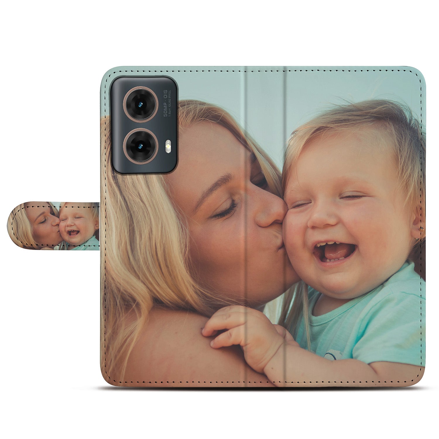 Motorola Moto G85 hoesje ontwerp foto moeder kind aanzicht