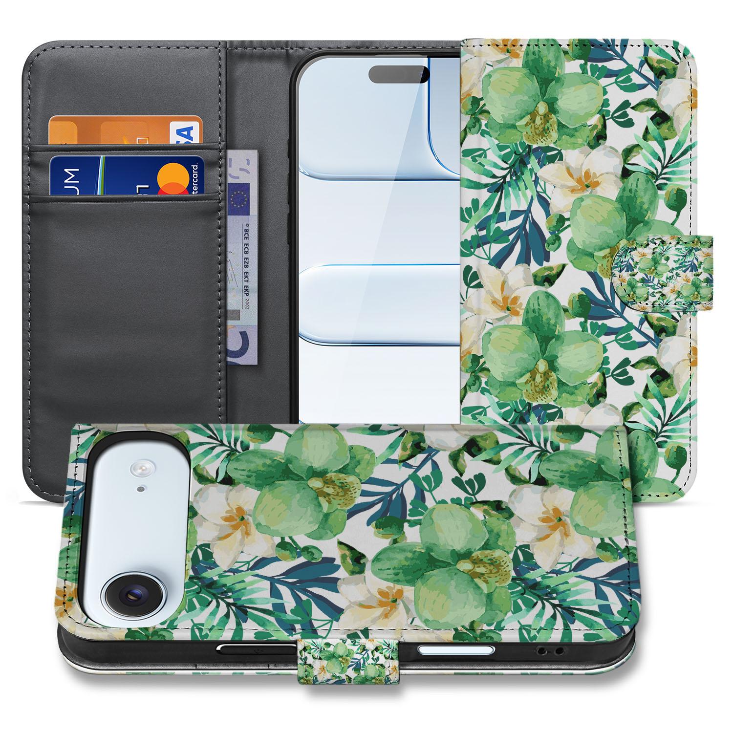 Orchidee Groen Hoesje Voor iPhone Air Book Case orchidee design voorkant