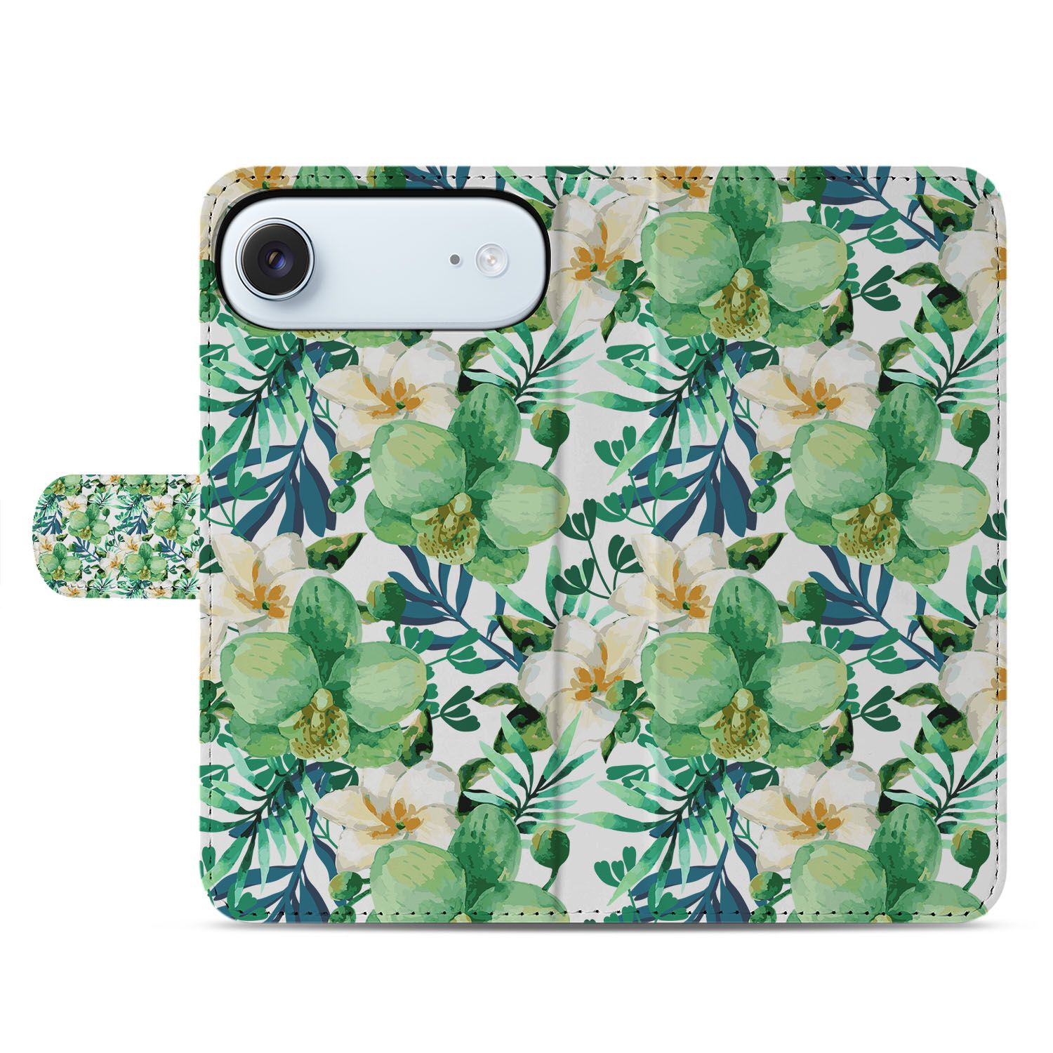 Orchidee Groen Hoesje Voor iPhone Air Book Case orchidee design voorkant