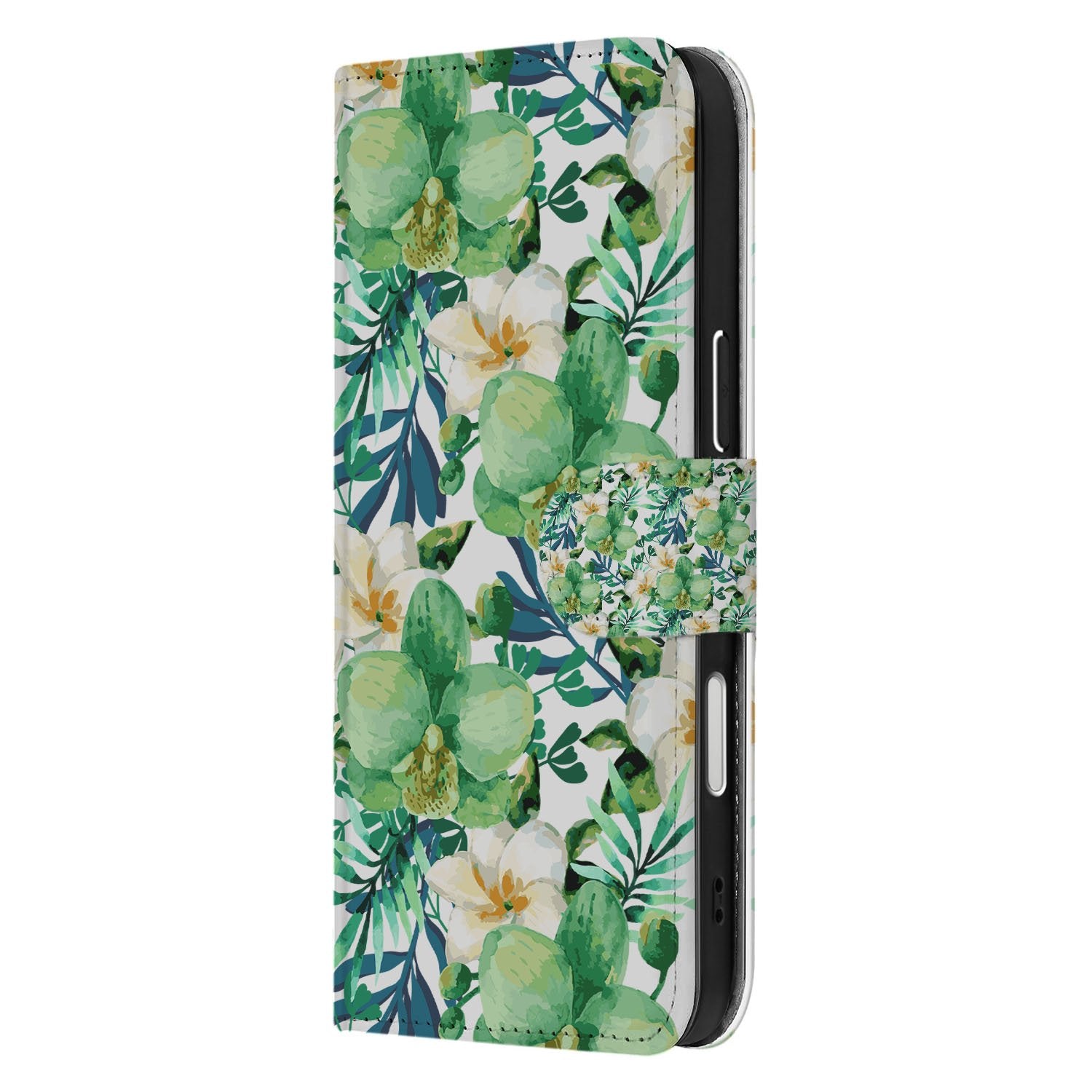 Orchidee Groen Hoesje Voor iPhone Air Book Case Orchidee Groen zijaanzicht
