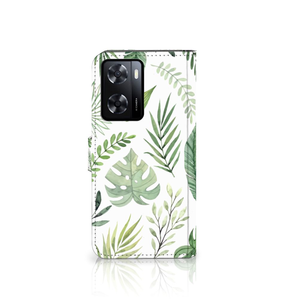 PPO A57 A57s A77 4G Hoesje Leaves bladeren ontwerp voorkant