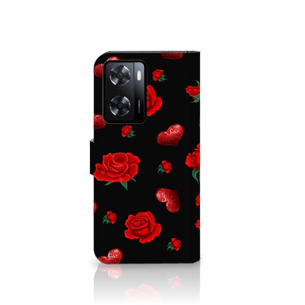 PPO A57 A57s A77 4G Leuk Hoesje Valentine hoesje bloemen rozen design voorkant