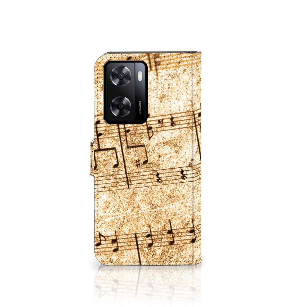 PPO A57 A57s A77 4G Telefoonhoesje met foto Bladmuziek bookcase design bladmuziek aanzicht