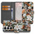 Samsung Galaxy S25 FE PU Leer Portemonnee Hoes Dark Flowers voorzijde
