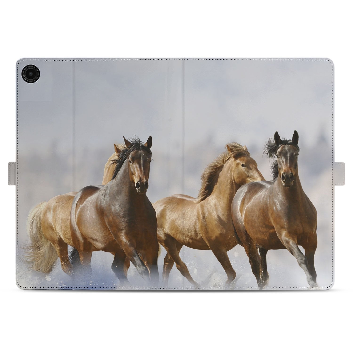 Paarden Book Case Hoesje met Standaard Samsung Galaxy Tab A11 Plus paarden ontwerp voorkant