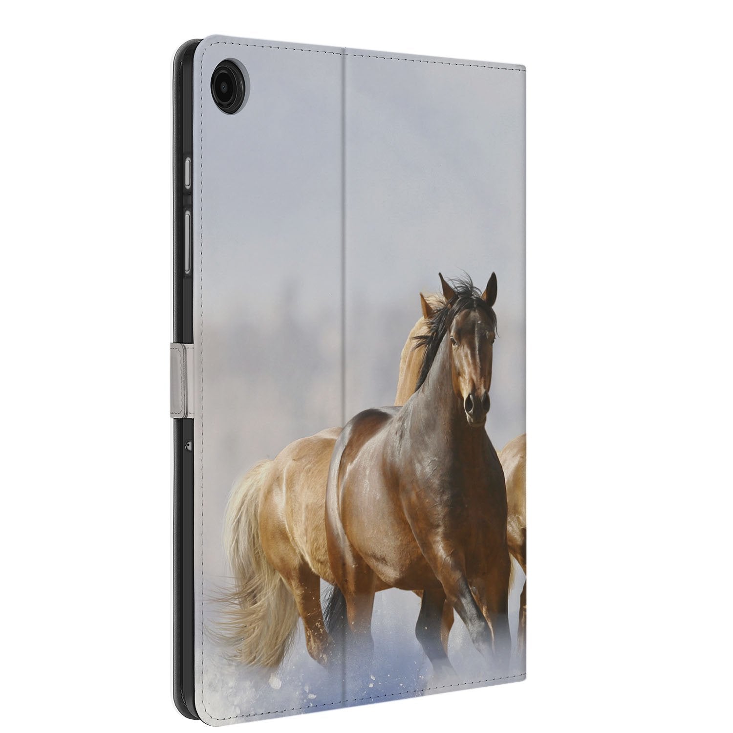 Paarden Book Case Hoesje met Standaard Samsung Galaxy Tab A11 Plus paarden design voorkant