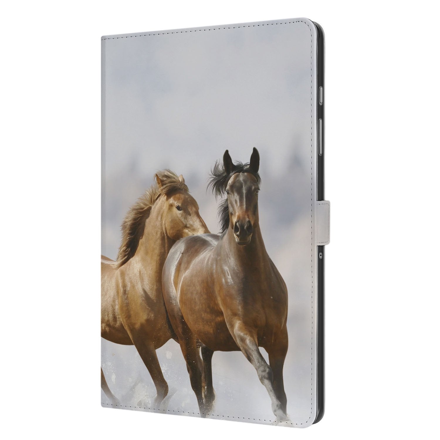 Paarden Book Case Hoesje met Standaard Samsung Galaxy Tab A11 Plus paarden rijdend hoesje