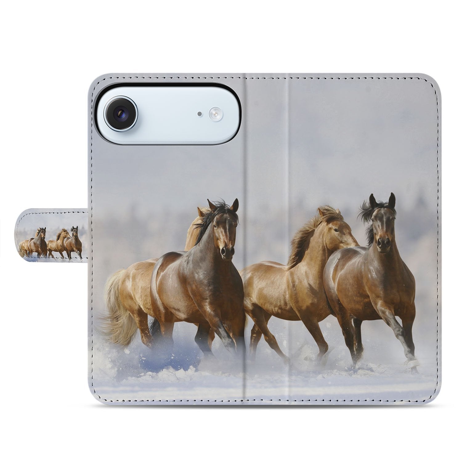 Paarden Motief Hoesje Voor iPhone Air Bookcase paarden motief kunstleer design voorkant