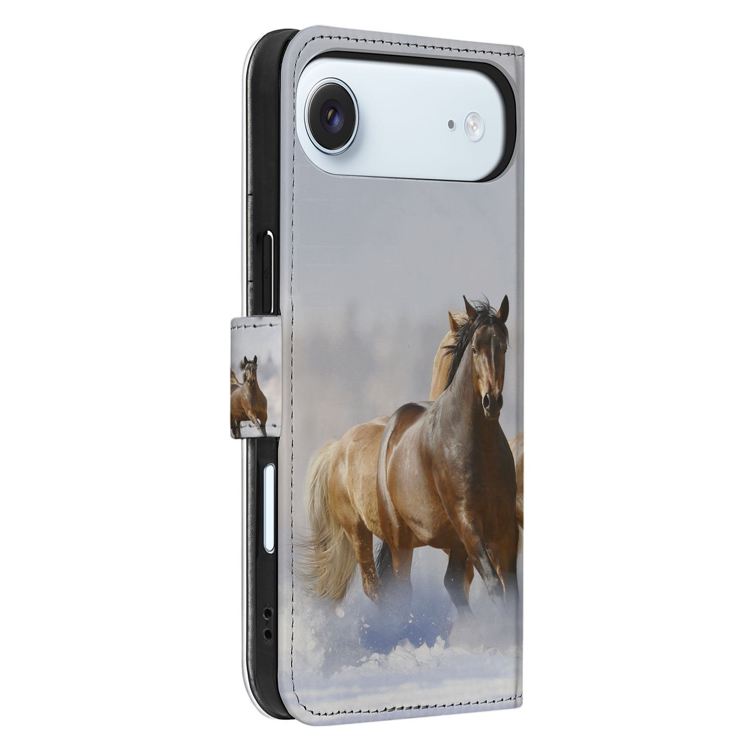 Paarden Motief Hoesje Voor iPhone Air Bookcase paardenmotief kunstleer aanzicht