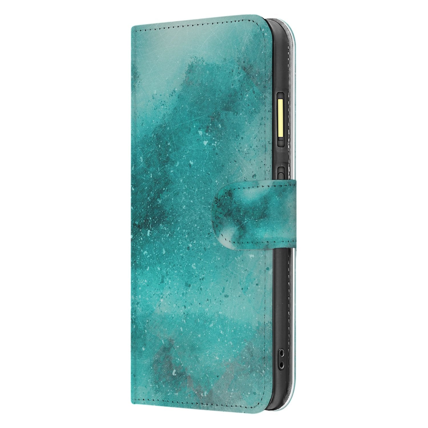 Fairphone 6 Painting Blue Bookcase Hoesje zijaanzicht waterverf blauw