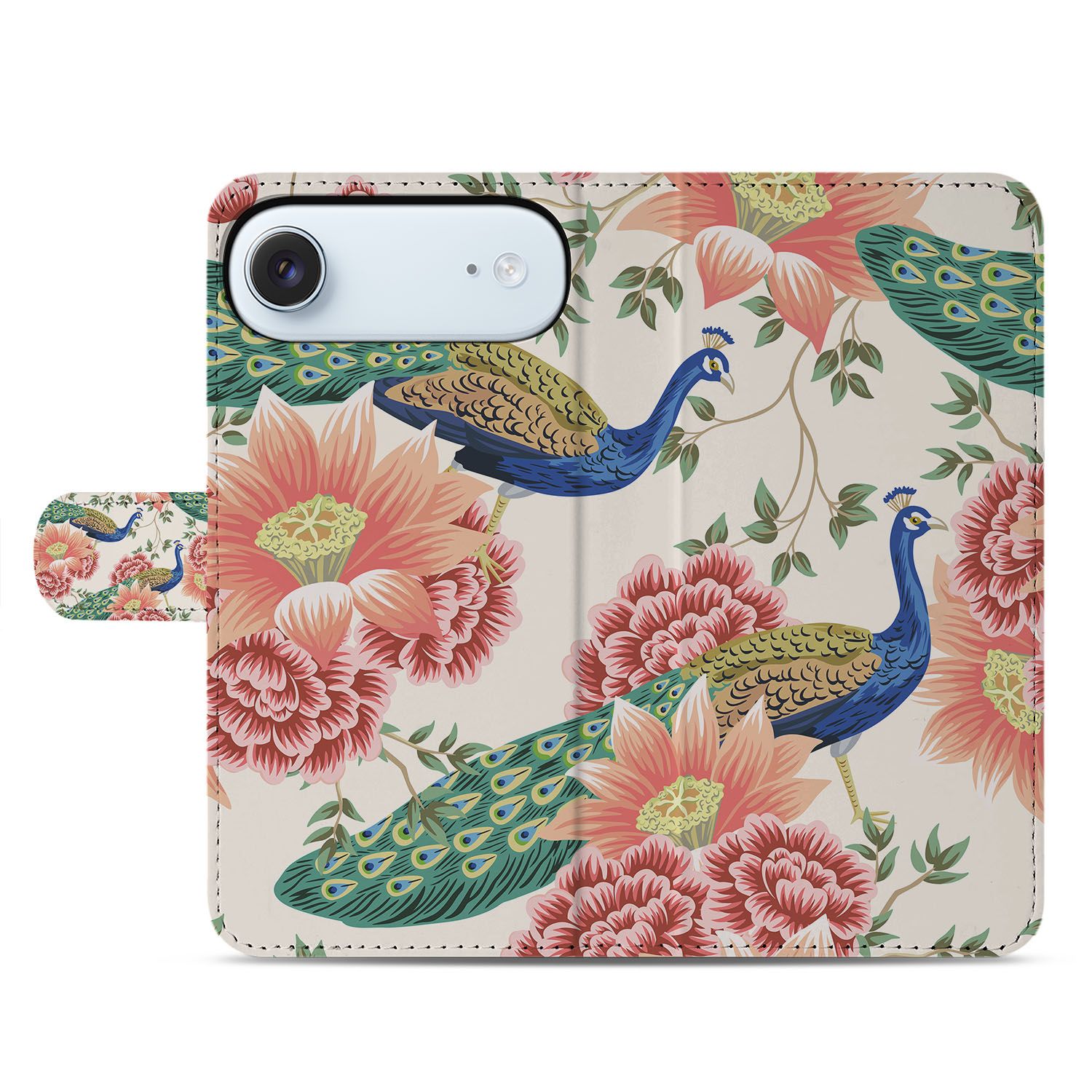 Apple iPhone Air Pink Peacock Hoesje Voor Apple iPhone Air Book Case voorkant