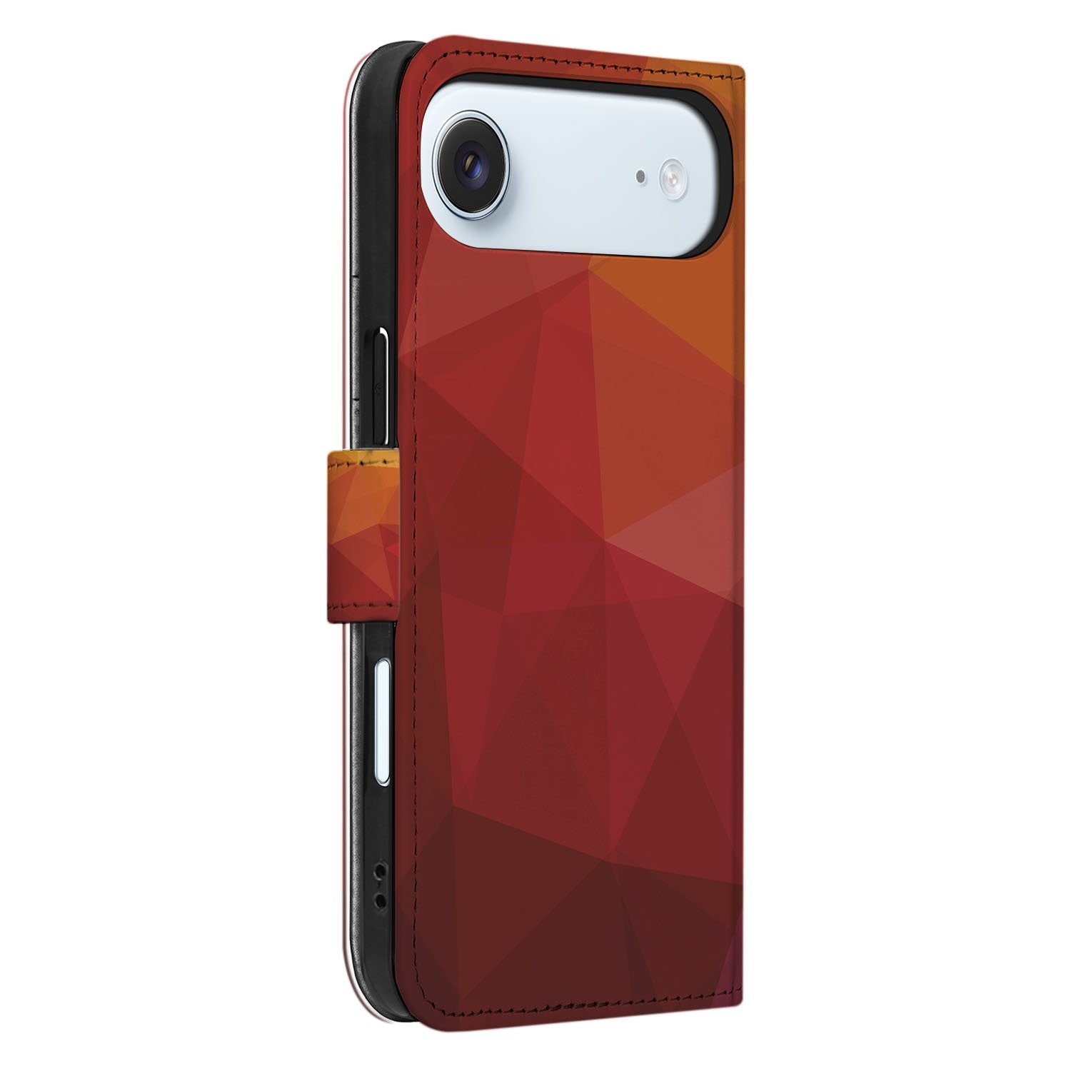 Polygon Hoesje iPhone Air Book Case Polygon Red zijaanzicht