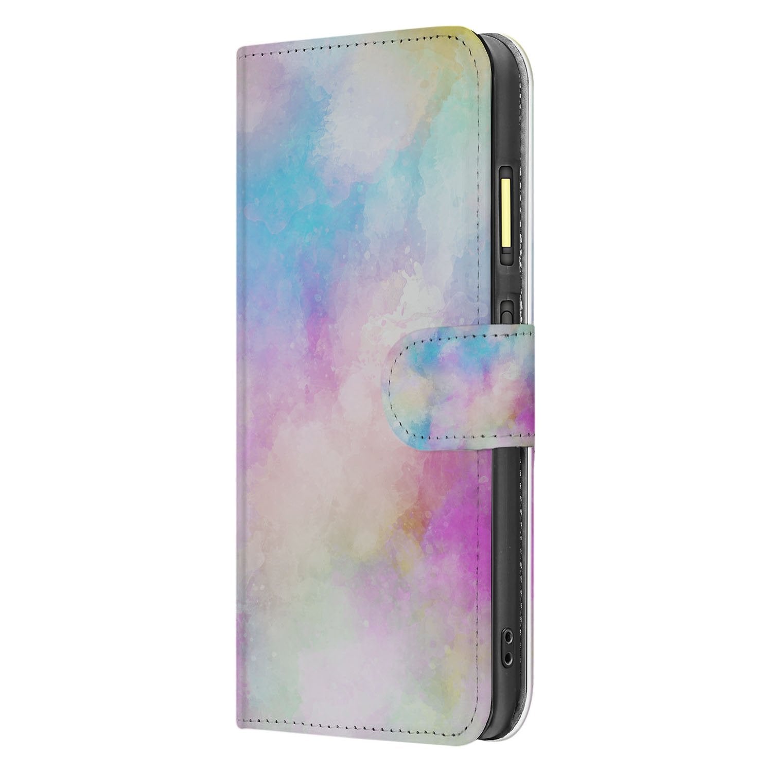 Portemonnee Hoesje Fairphone 6 Watercolor Light Pastel Waterverf Met Pasjeshouder zijaanzicht