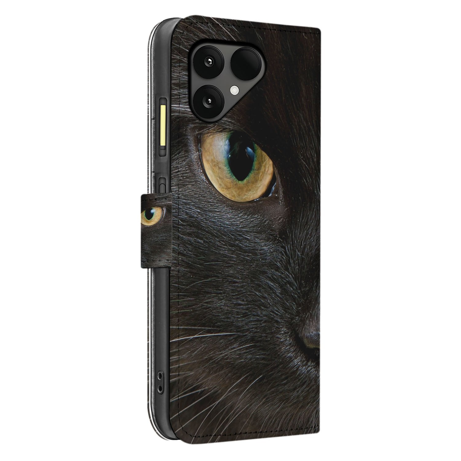 Portemonnee Hoesje Fairphone 6 | Zwarte Kat cat design side