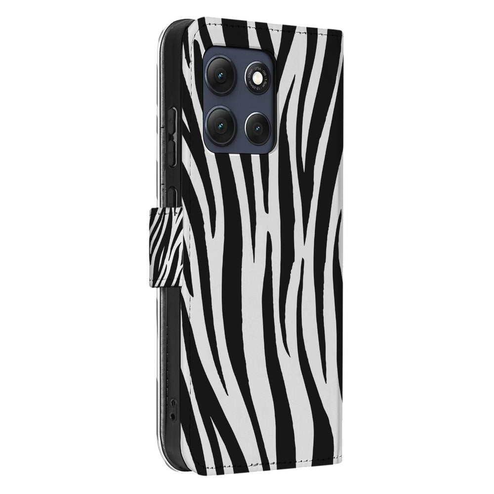 Motorola Moto G86 Portemonnee Hoesje Zebra Vooraanzicht.