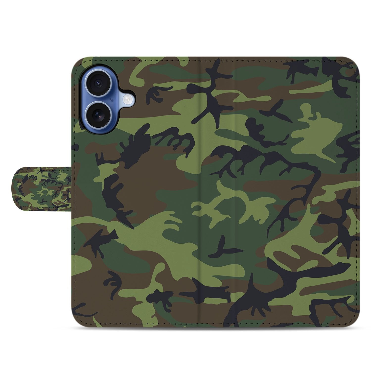 Portemonnee Hoesje iPhone 17 Army Dark Pasjes Magnetische Sluiting camouflage ontwerp voorkant