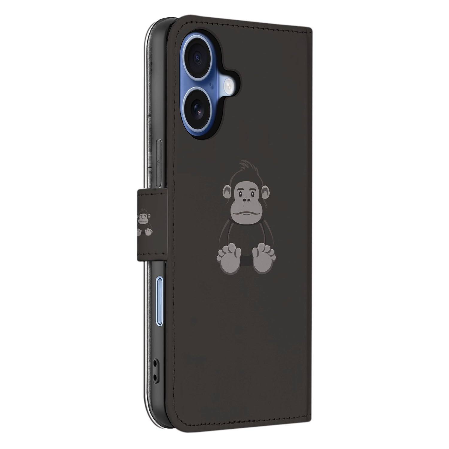Portemonnee hoesje iPhone 17 Gorilla Bruin Met Pasjes Gorilla Bruin Boekhoesje zijaanzicht