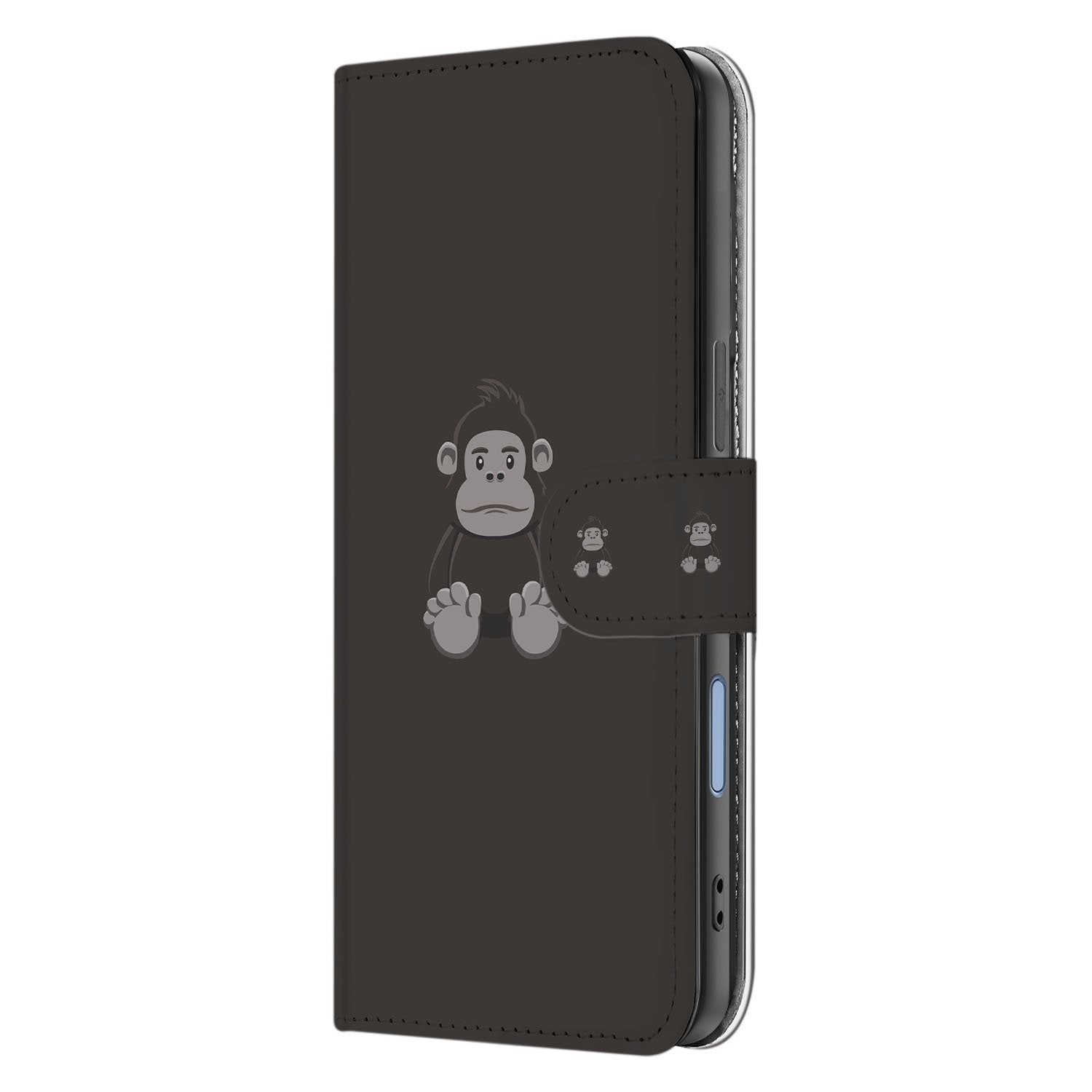 Portemonnee hoesje iPhone 17 Gorilla Bruin Met Pasjes Gorilla Bruin Boekhoesje zijkant