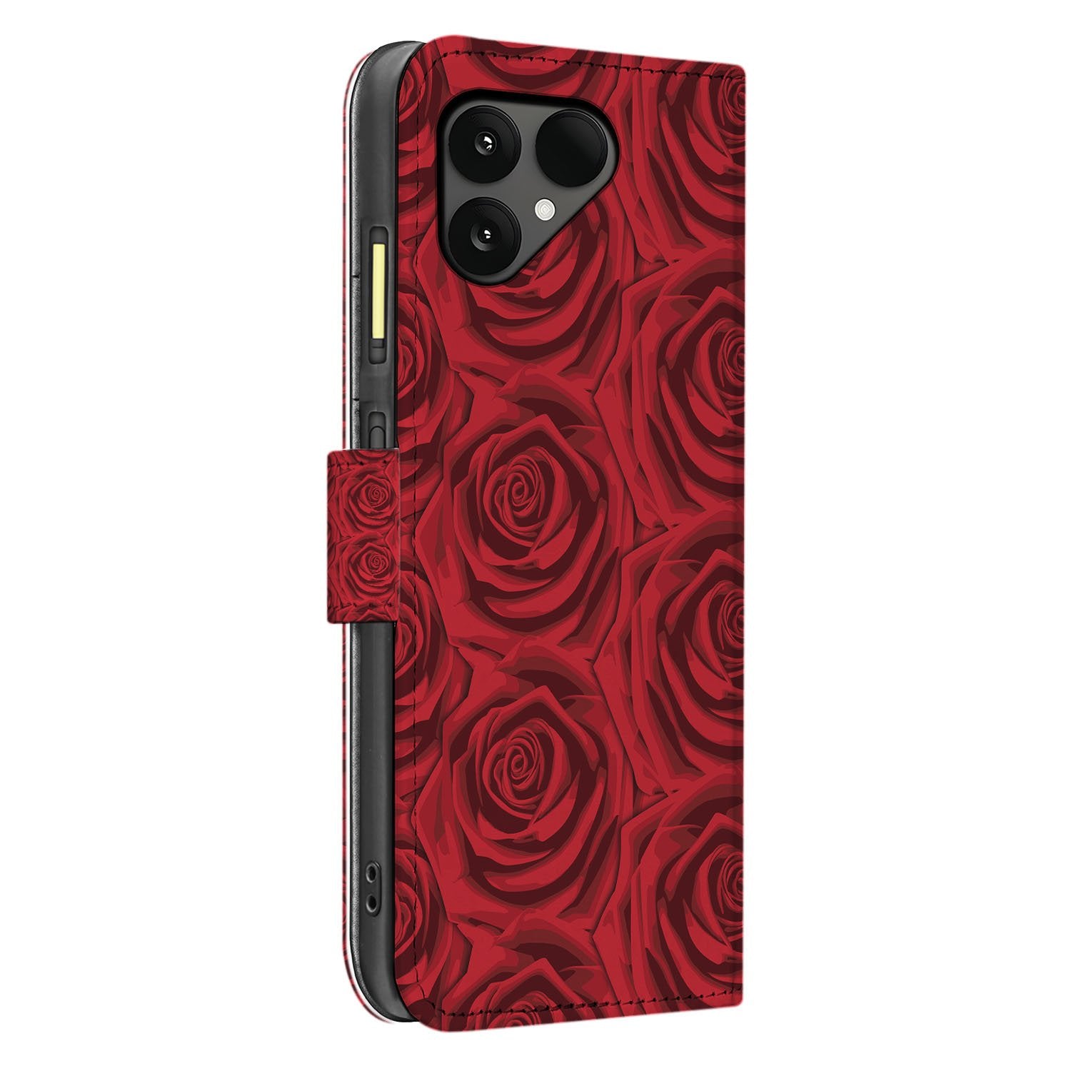 Fairphone 6 Red Roses Book Case zijkant