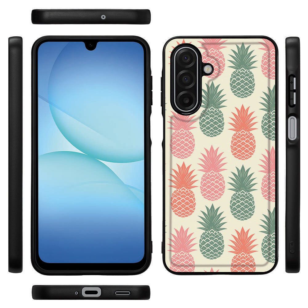 Samsung Galaxy A17 Backcover Hoesje Ananas voorkant zijkant achterkant