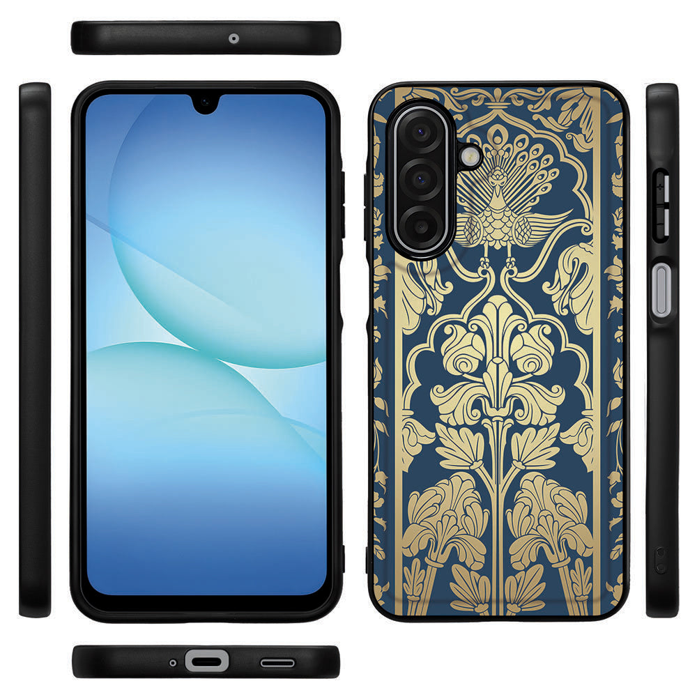 Samsung Galaxy A17 Beschermhoes Beige Flowers voorkant zijkanten achterkant